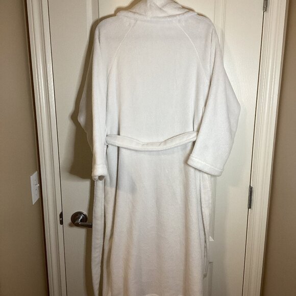 Pottery Barn Women's White Plush Bath Robe Bathrobe Size S - Picture 5 of 10